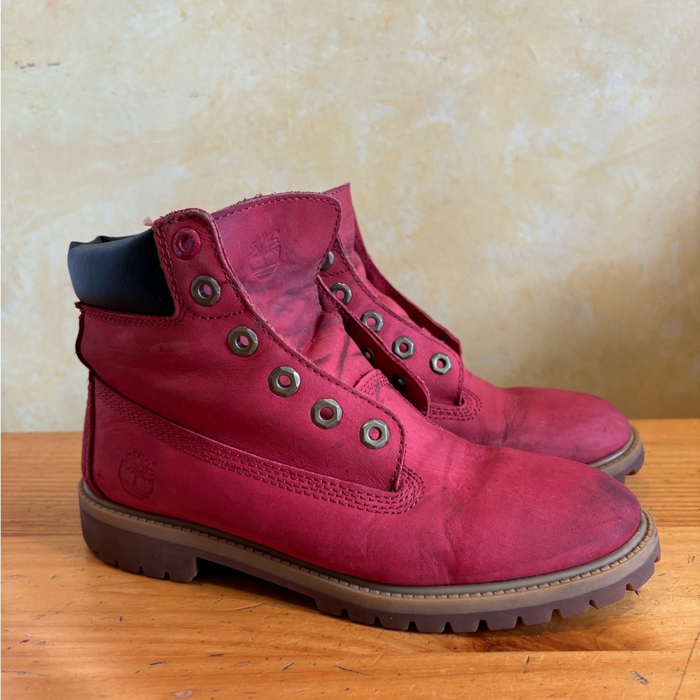 Timberland 6 Inch Premium Men's Burgundy Red Boot Size US 6.5 Workwear Primaloft